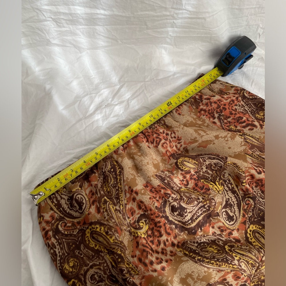 Vintage Paisley Print Brown Skirt - Picture 5 of 5